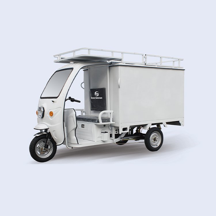 GN‑2m enclosed simple shed express electric cargo tricycle with ladder and luggage rack 600kg load for delivery logistics