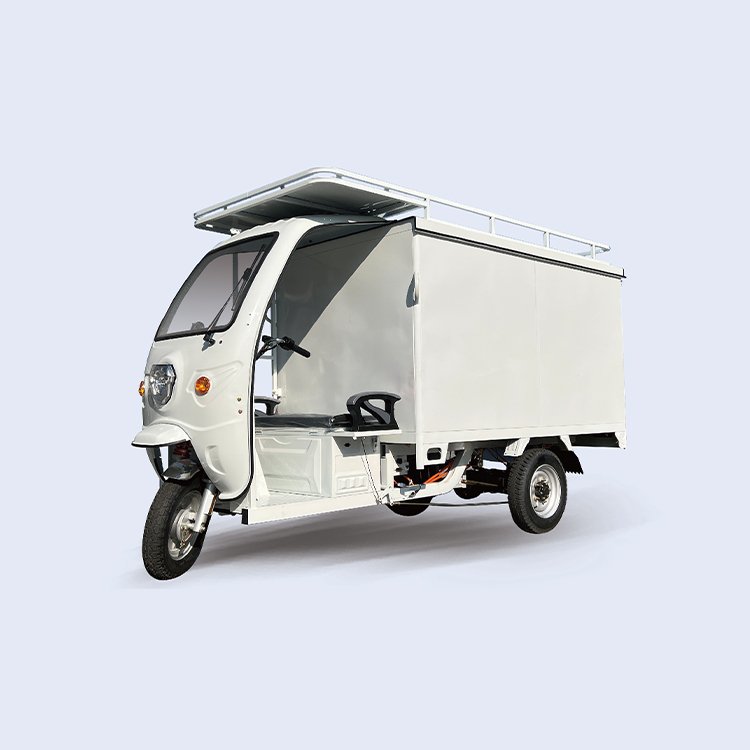 GN‑2.2m enclosed simple shed express electric cargo tricycle with ladder and luggage rack 800kg heavy load for logistics delivery
