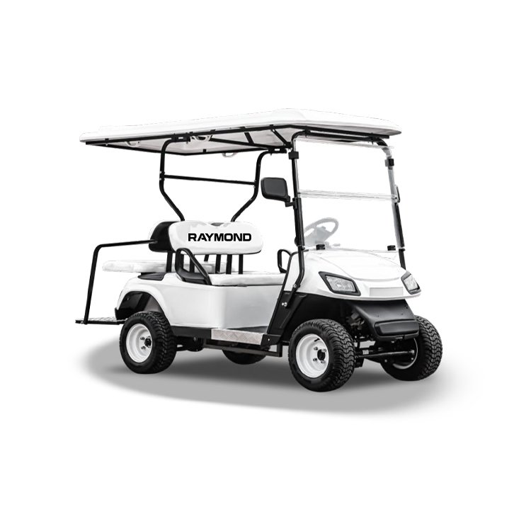 LK 4‑seater 2+2 layout electric golf cart white sightseeing vehicle