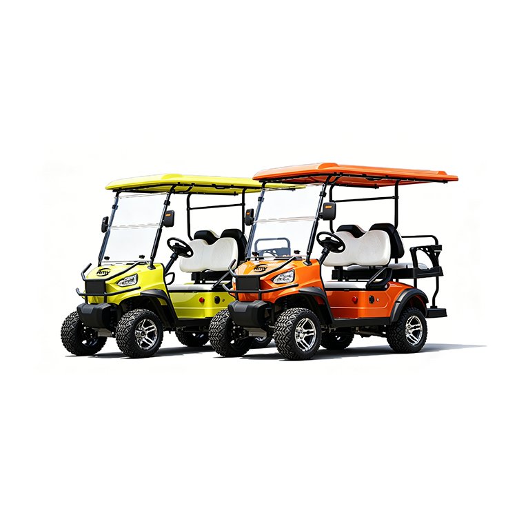 XK 4‑passenger 2+2 off‑road electric golf cart with McPherson suspension,12‑inch alloy wheels and off‑road tires, multi‑color options