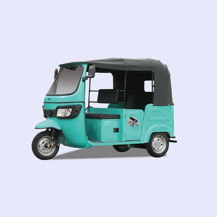 Turquoise GNJJ001‑4000L electric tuk‑tuk rickshaw passenger tricycle with black canopy