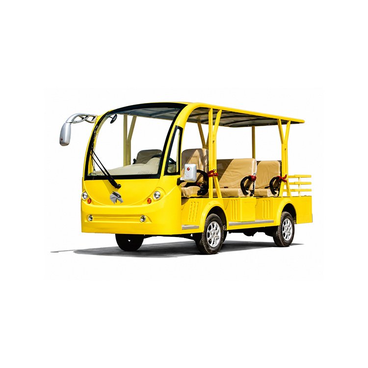 Yellow 8‑seater open top electric sightseeing bus tourist shuttle vehicle