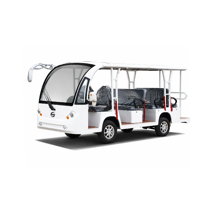 White 11‑seater open top electric sightseeing bus tourist shuttle vehicle