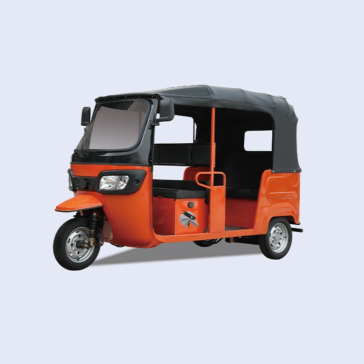 Orange GNJJ002‑4000L electric tuk‑tuk rickshaw passenger tricycle with black canopy