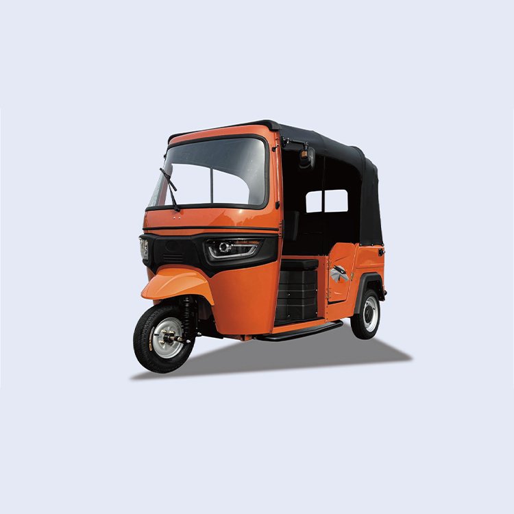 Orange GNKK004‑4000L electric tuk‑tuk rickshaw passenger tricycle with black canopy